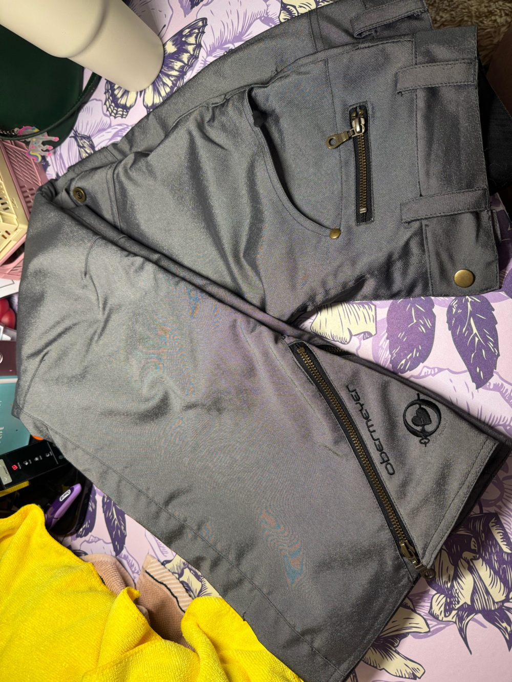 Obermeyer Womens Size 6 Gray Cargo Ski Snow Pants Y2K